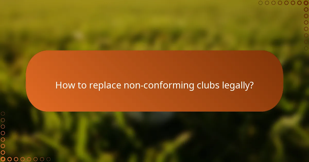 How to replace non-conforming clubs legally?