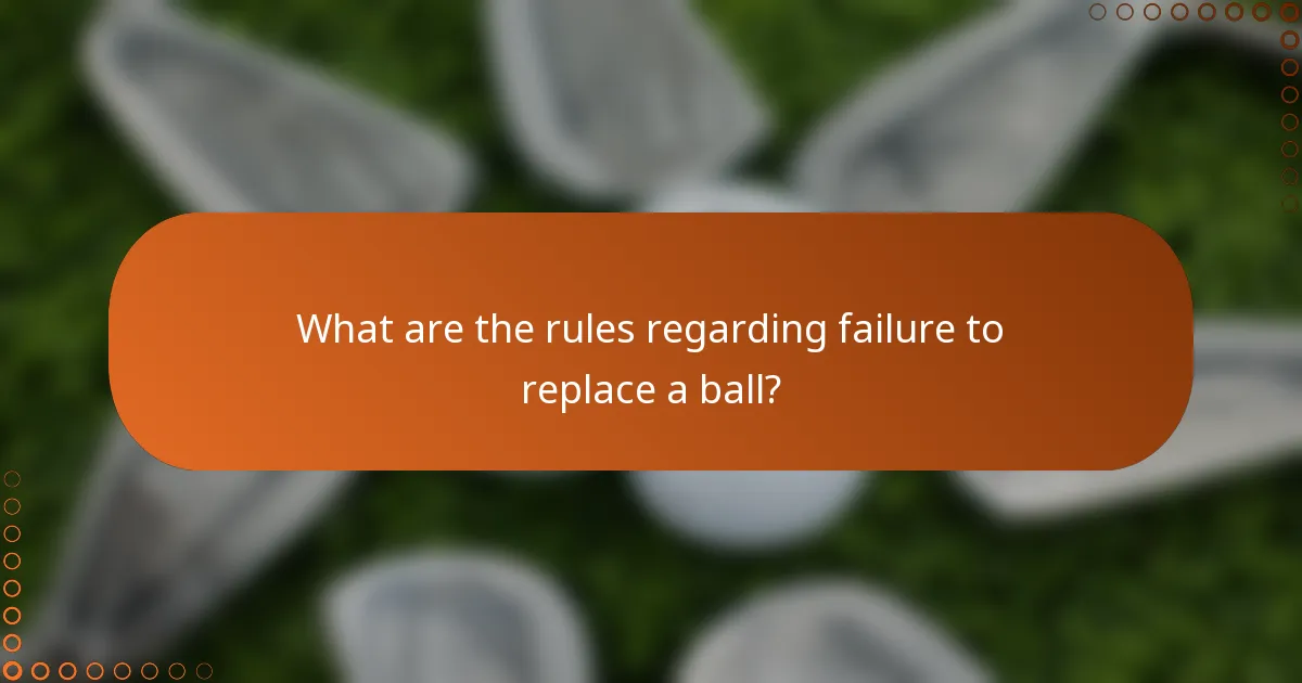 What are the rules regarding failure to replace a ball?