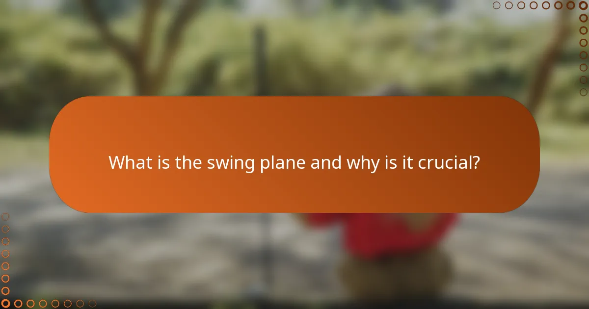 What is the swing plane and why is it crucial?